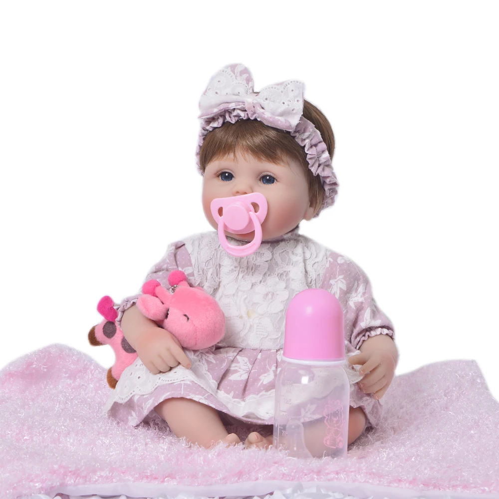 

KEIUMI Cute Silicone Baby Rebron Dolls Newborn Baby 17 inch Realistic Princess 43 cm Kids Playmates Baby Reborn Fashion DIY Toys