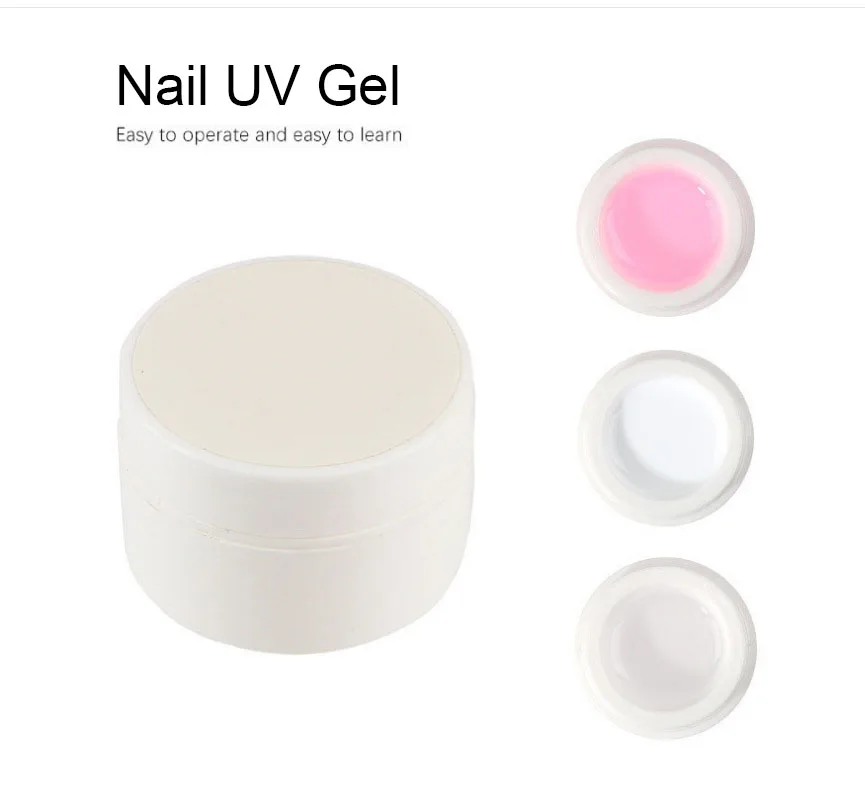 

High Quality UV Gel 3 Colors Builder UV Gel nail polish UV GEL, White, clear, pink uv gel