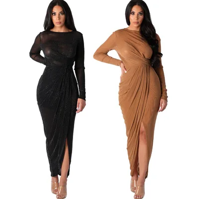 

B51493A European new style lady hot selling sexy backless evening dress, Black/khaki