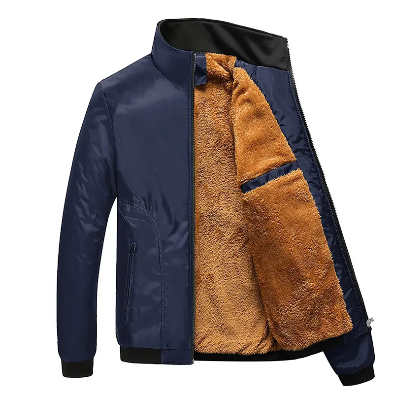 

2020 Winter plus velvet padded men's jacket coat cross-border baseball uniform large size stand-up collar flight suit, Different colors and support to customized