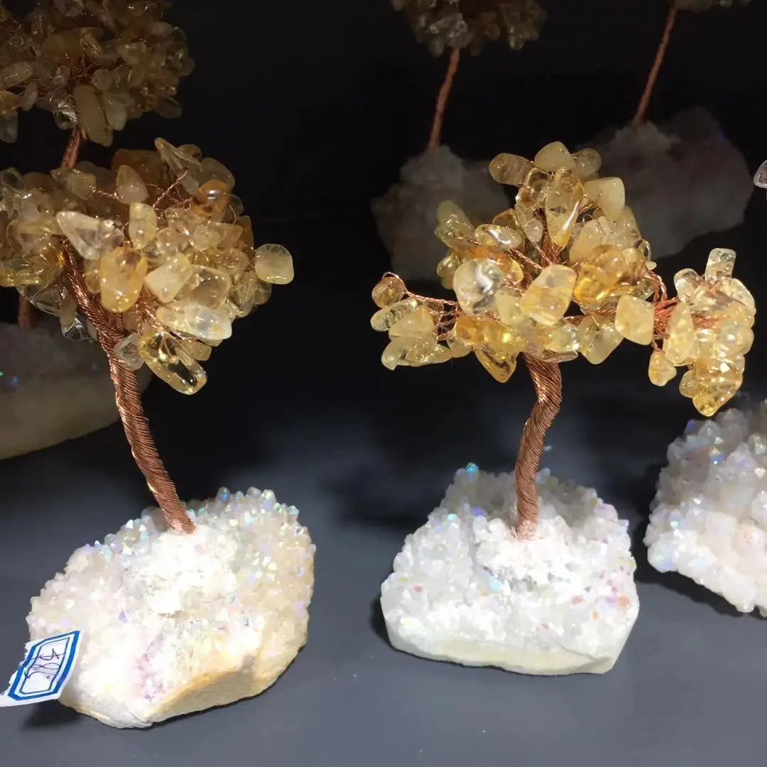 

Jialin jewelry Wholesale natrual aventurine crystal lucky money tree, crystal christmas money tree for decoration, Stone