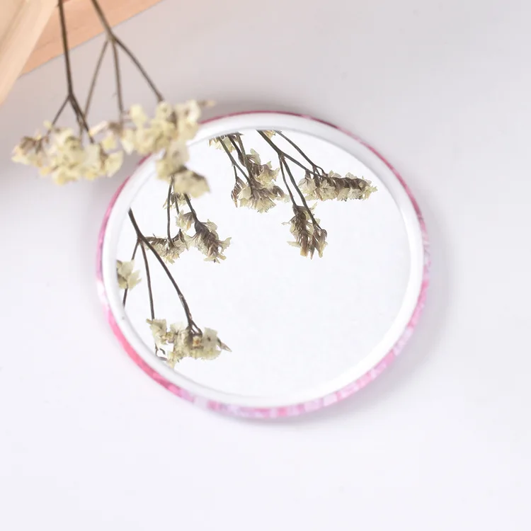

New 2021 Hand Mirror Logo Custom Makeup Pocket Small Mirrors, Customized color