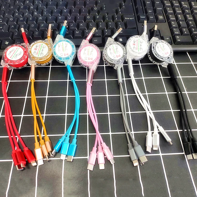 

wholesale mobile phone charger 3 in 1 fast charging usb data cable