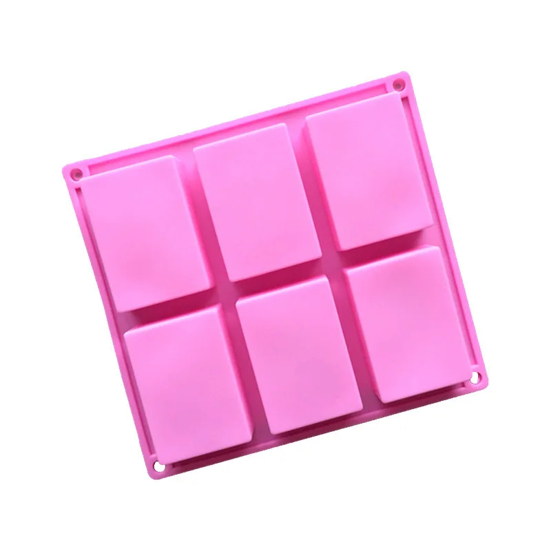 

spot wholesale diy 6 rectangular handmade soap silicone aromatherapy baking cake mold tools, As picture