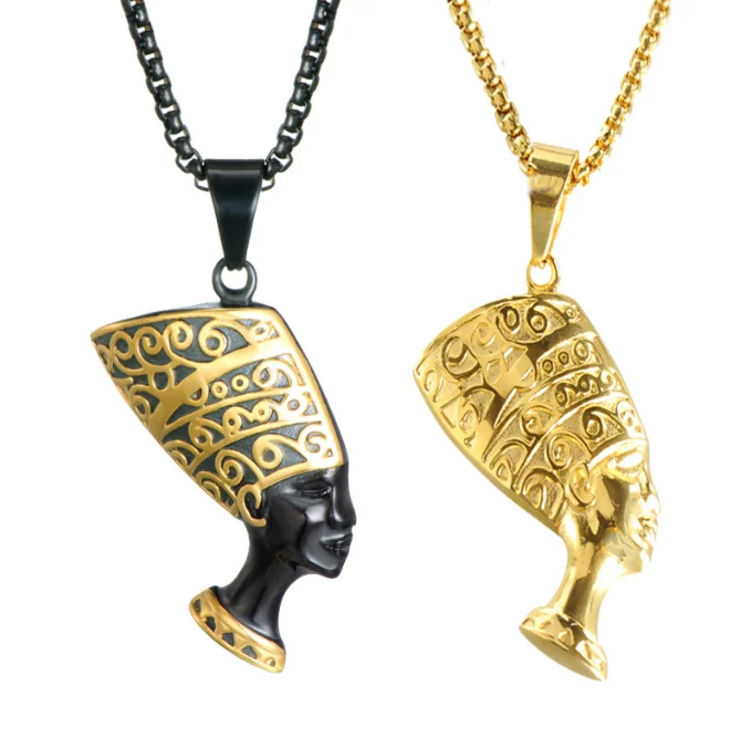 

Stainless steel ancient Cleopatra pendant queen Pharaoh Cleopatra necklace