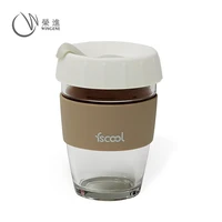 

Wholesale BPA Free Travel Mug Reusable Glass Coffee Cups With Lids