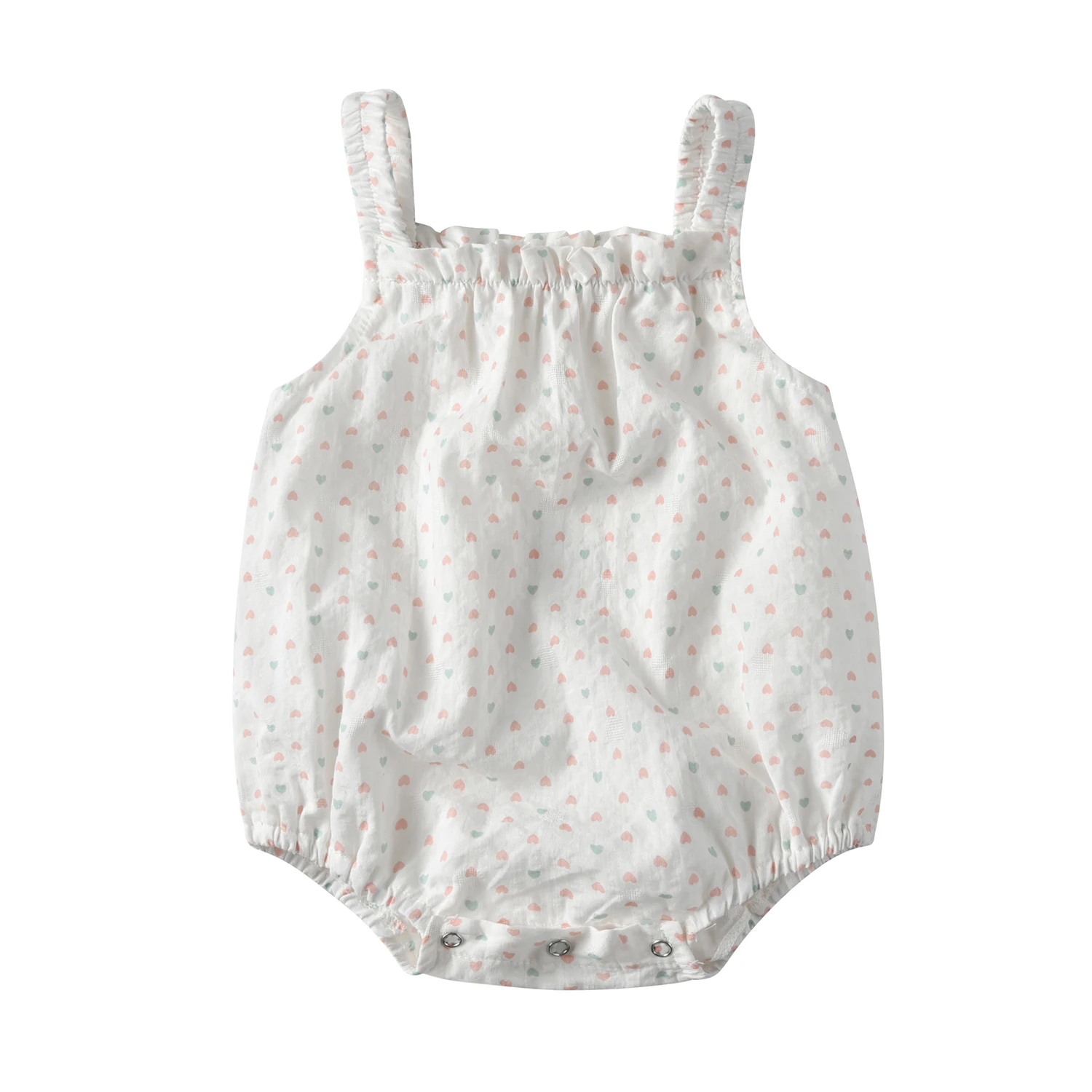 

Best selling Custom logo summer Casual 100% Cotton Sleeveless baby girl rompers clothes, White/yellow