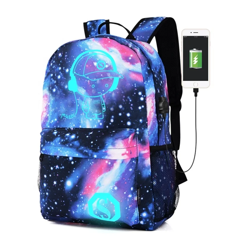 

mochila escolar infantil all over printed school bags galaxy print student middle school backpack with USB