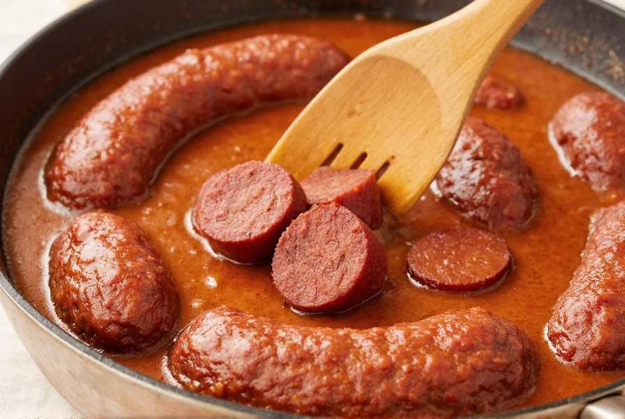 Chili chorizo sausages on a cutting board