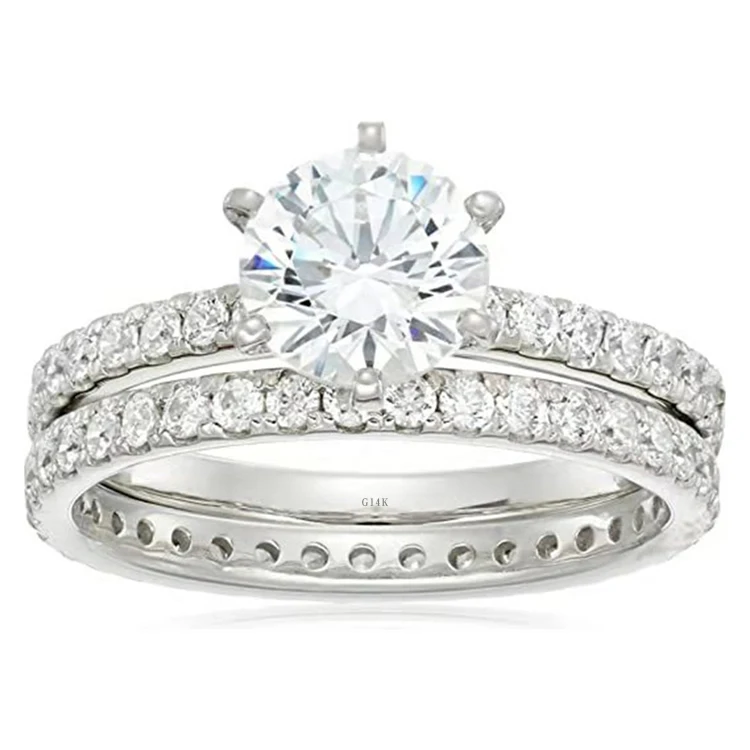 

SGARIT custom jewelry platium 9k 10k 14k 18k 22k 24k white rose yellow gold VVS moissanite diamond wedding ring set women