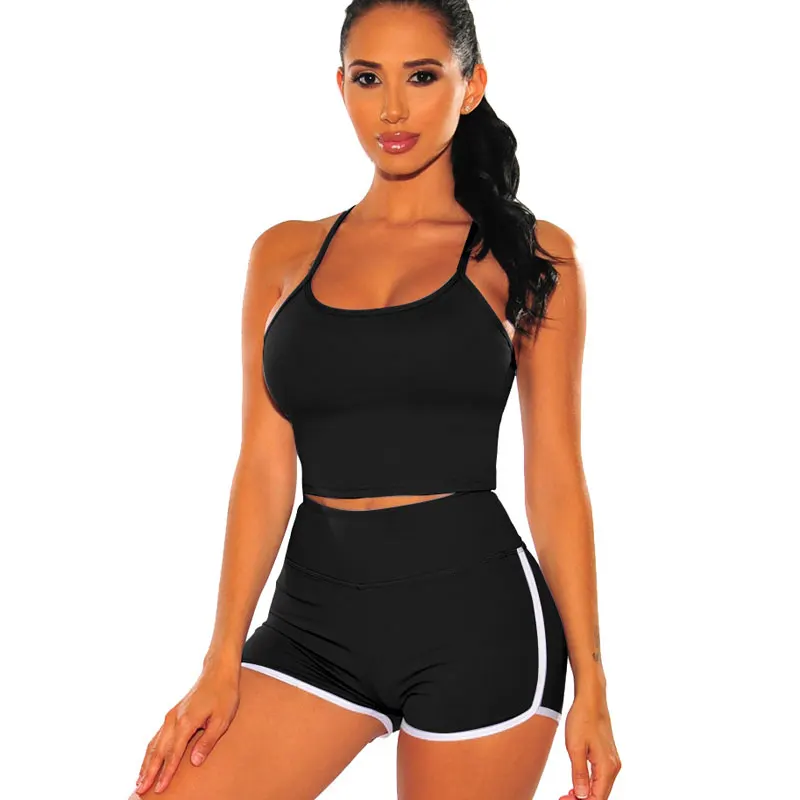 

FS4088A 2021 new trendy workout clothing women tracksuits two piece shorts set