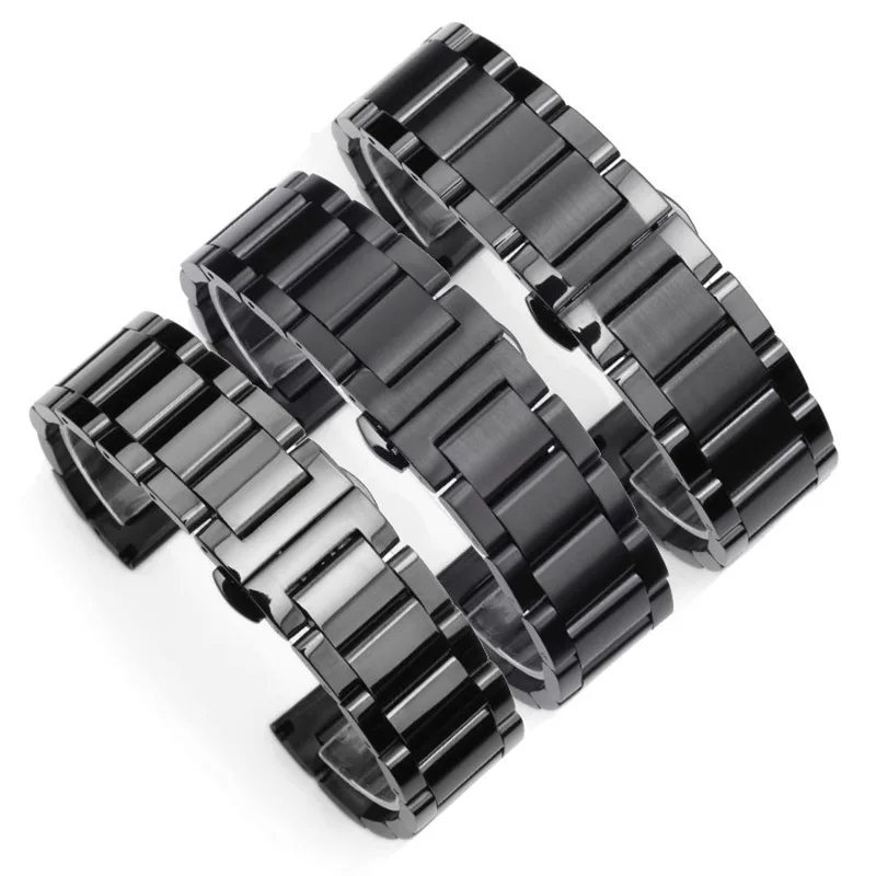 

Full Solid 3 Link Stainless Steel Watch Band 316L Waterproof Men Wrist Watch Custom Luxury Metal Watch Strap 20mm