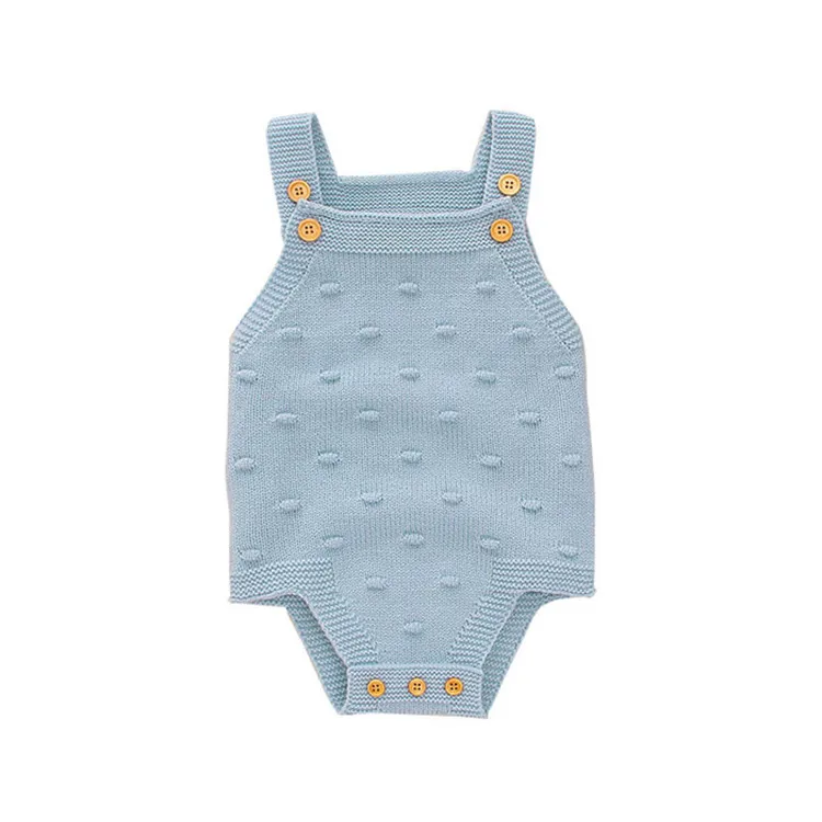 

Wholesale pure color straps spring cute baby crochet romper clothes