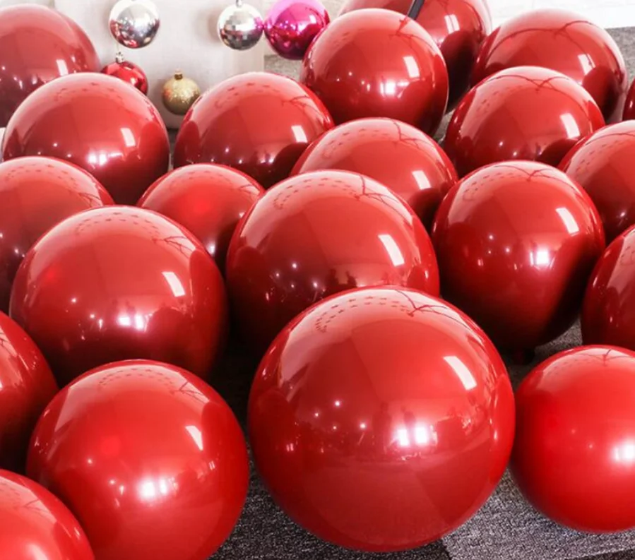 

Free Shipping  Garnet Red Balloon Pearl Latex Balloons Wedding Birthday Baby Shower Party Decor, Colorful