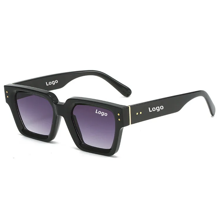 

2023 Rectangle Sunglasses Whole Luxury Custom Logo Shades Women Designer Black Brand Sunglasses Mens Square Sun Glasses For Men