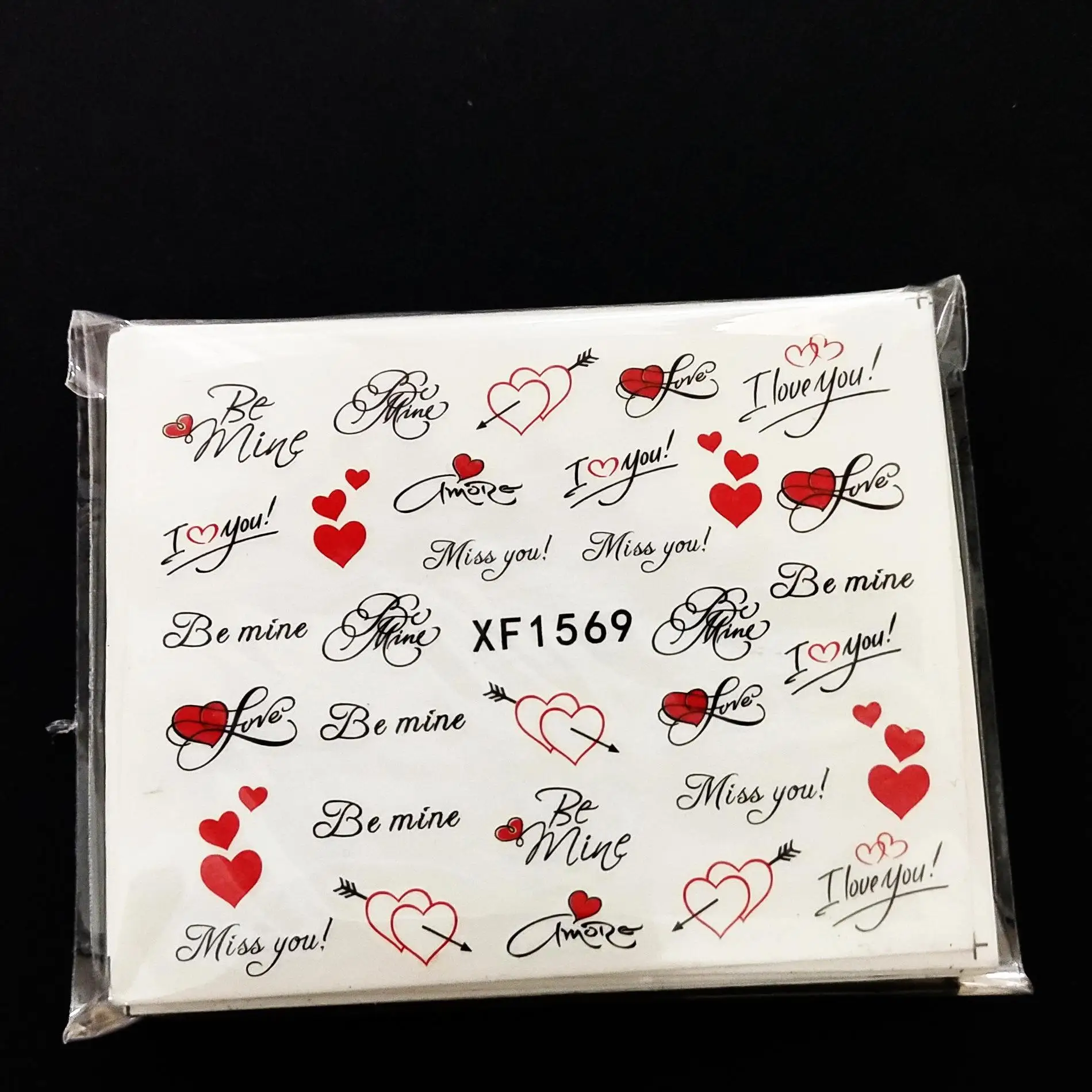 

2020 Hot Selling Valentine's Day set, watermark nail sticker, nail paste random 24 pcs/set, As picture show