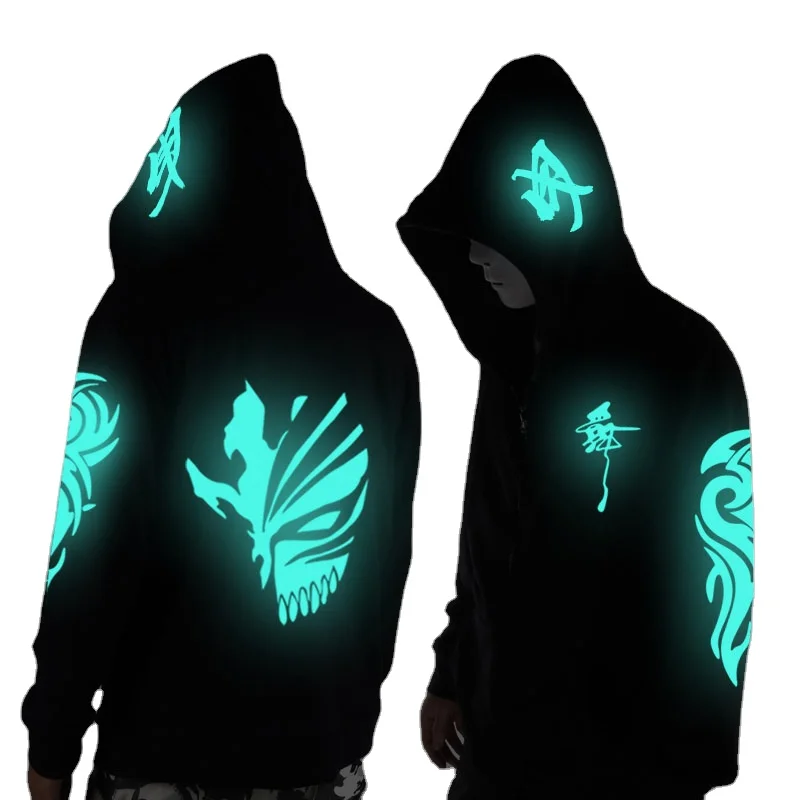 

2020 Glow-light cool trend Ghost step custom reflective logo hoodies, Customized color