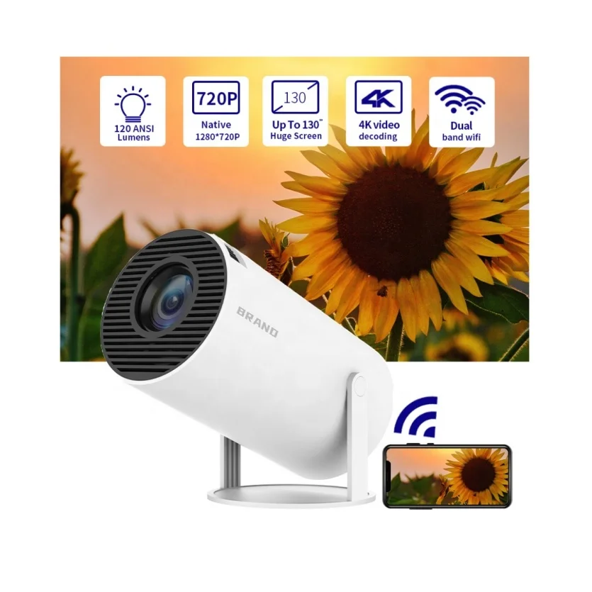 HY300 Mini-Beamer, Dual-WLAN, Bluetooth 5.0, 1080p-Unterstützung