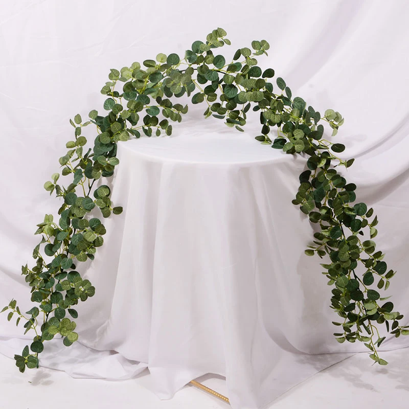 

RTS BUY NOW high quality full garland wedding table decor artificial greenery eucalyptus leaves garland, Green and other customized...