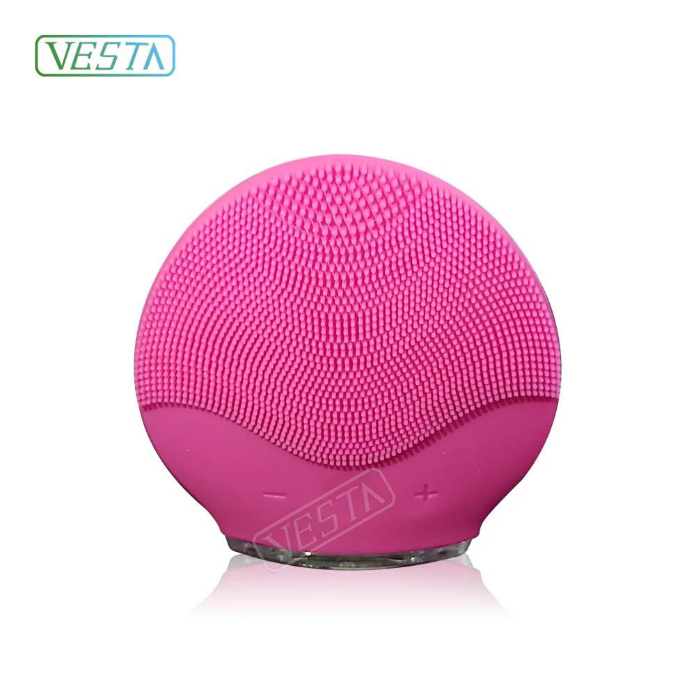 

Vesta silicone facial cleansing brush facial brush electric beauty & personal care deep cleansing products, Pink/black/blue/yellow/red