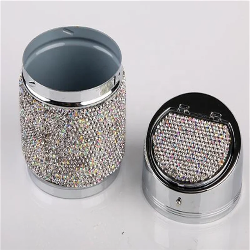 

Zine-alloy Bling Diamond Covered Creative Personality Pressing Type Ashtray, Red/white