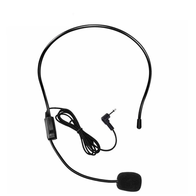 

PUJIMAX Microphone 3.5mm Mini Portable Head-mounted Lightweight Hands-free Mic For Speech Meeting Teaching Amplifier Guided Tour, Black