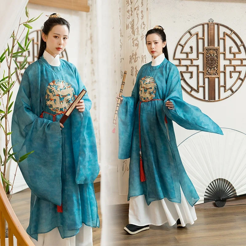 

Chinese Traditional clothes Loose Sleeve Ming Dynasty Unisex Robe Gown Hanfu Dress traditional chinese clothing