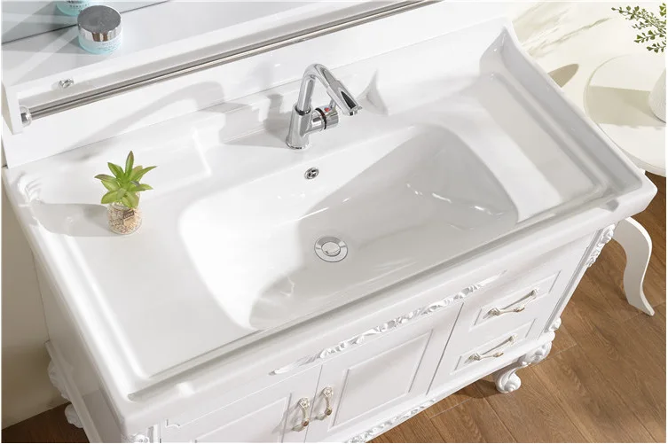 European style PVC floor - to - floor bathroom cabinet basin cabinet ceramic basin countertop toilet wash basin