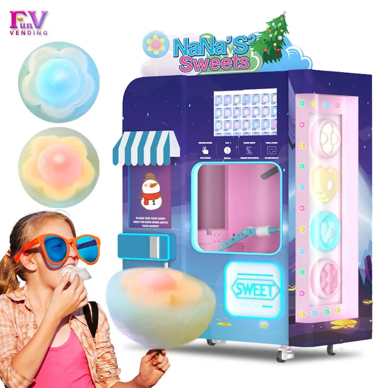 

Cotton candy vending machines that are automatically operated by the cotton candy equipment in the children's favorite zoo