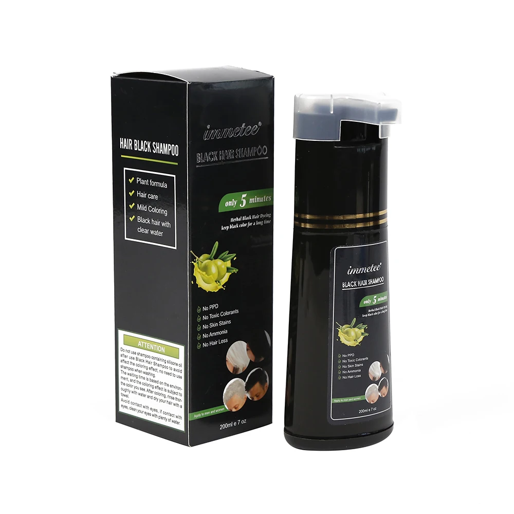 

OEM hot sale fast black hair dye Semi Permanent black hair shampoo