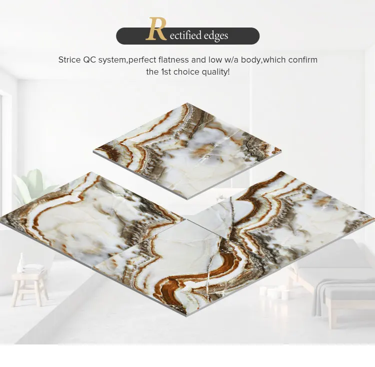 600 X 600mm Agate Look Ceramic Floor Tiles Marble Glazed Tile For Floor ...