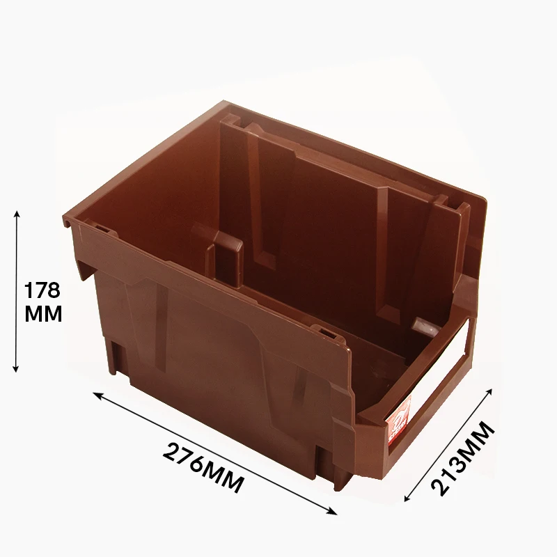 

V5-2128 276*213*178MM Eco-Friendly Feature Plastic Material Storage Boxes Warehouse Shelf Spare Parts bin, Blue,red,yellow,brown,customized