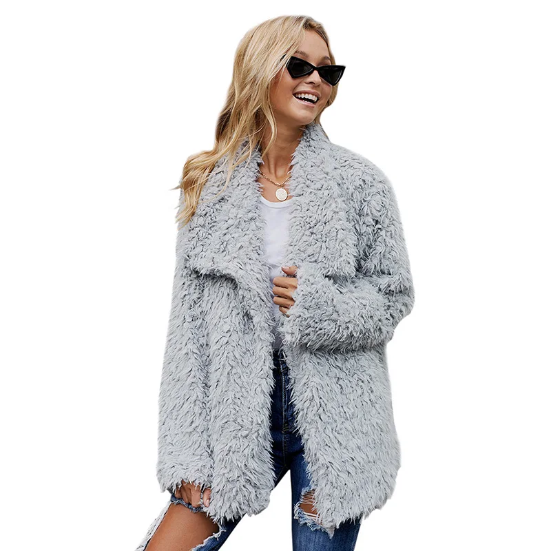 

Women Fashion Casual Fur Long Sleeve Jacket