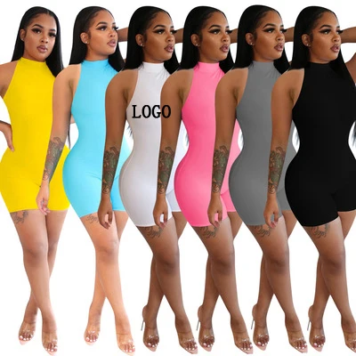 

Fashion Custom Casual Monos Mujer Rompers Sleeveless Off Shoulder Slim Fit Size Jump Suit Woman's Clothing Jumpsuit And Rompers