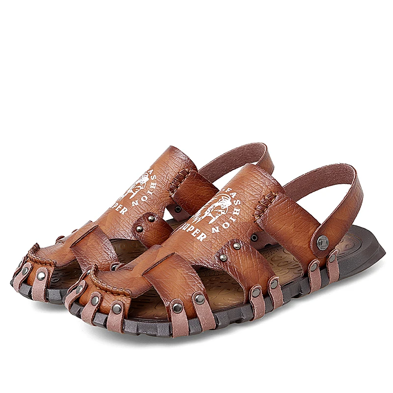 

New cross-border large size handmade sandals men shoes