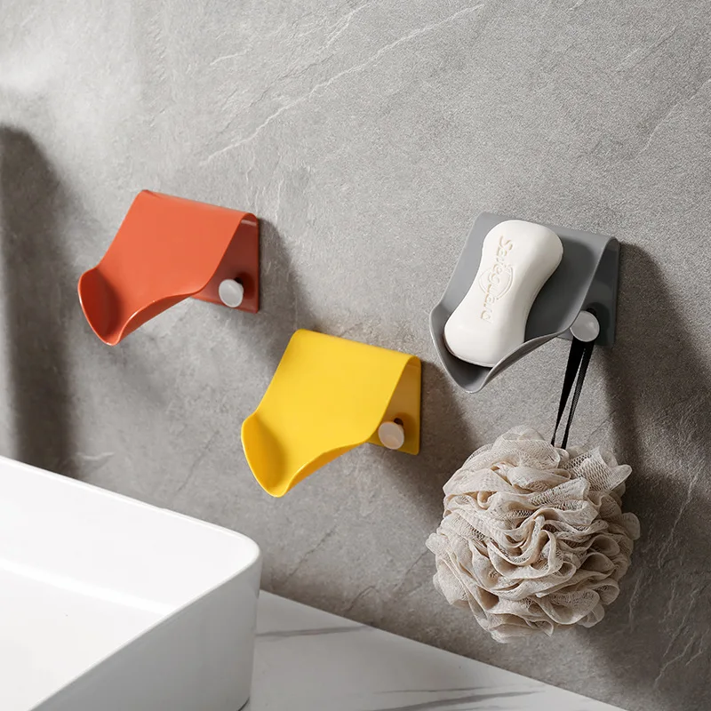 

No Punching Drain Soap Box Creative Wall-mounted Soap Dish Home Toilet Bathroom Soap Holder, Four color