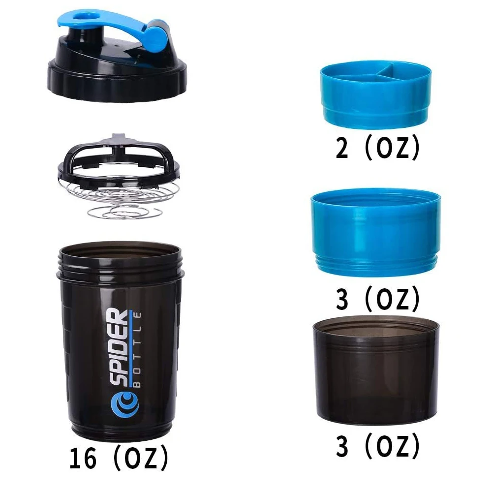 Gym Running Sports Protein Shaker Bottles Plastic Water Bottle With Mixer Ball