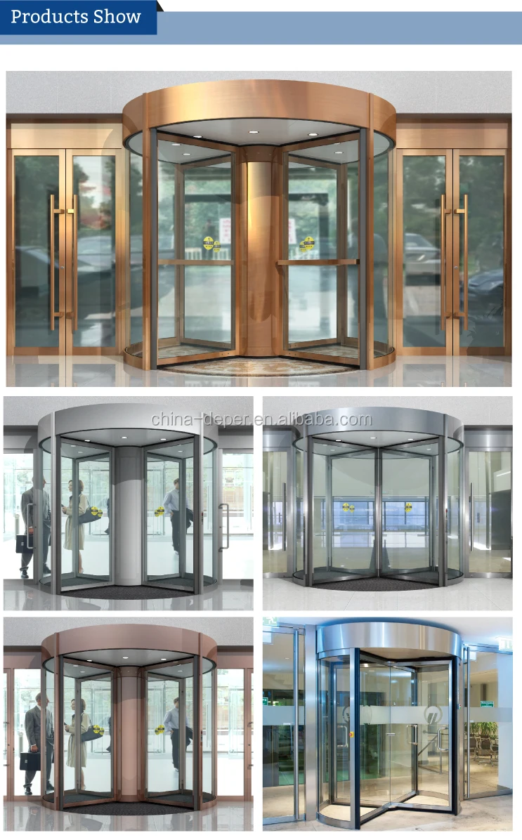 Induction Rotation Four-wing Revolving Door For Hotel - Buy Revolving ...