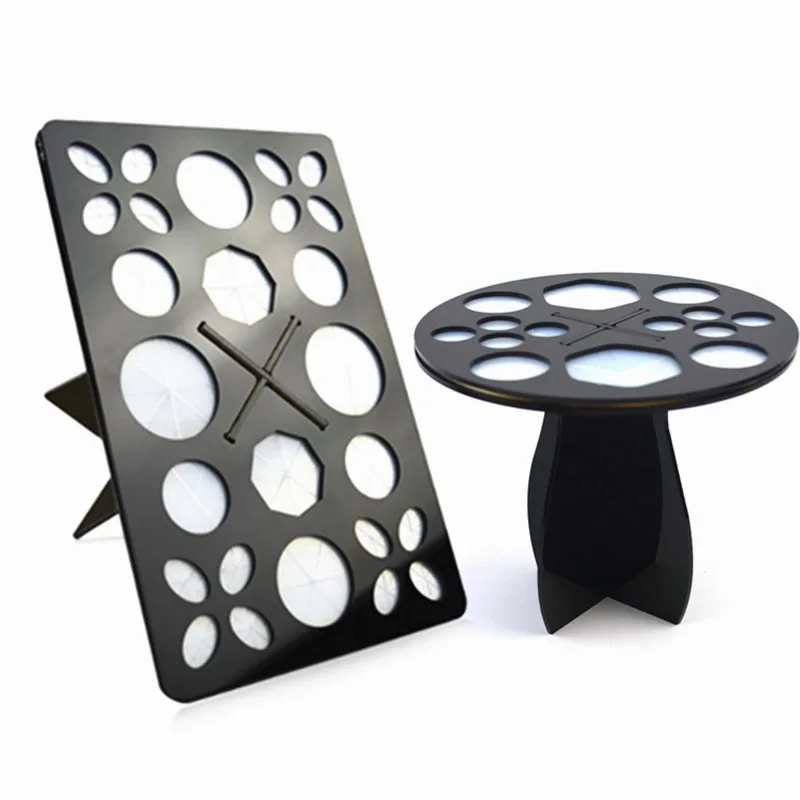 

Silicone makeup brush drying rack holder acrylic ABS plastic dry brush holder makeup brushes folding dryer organizer rack, Black
