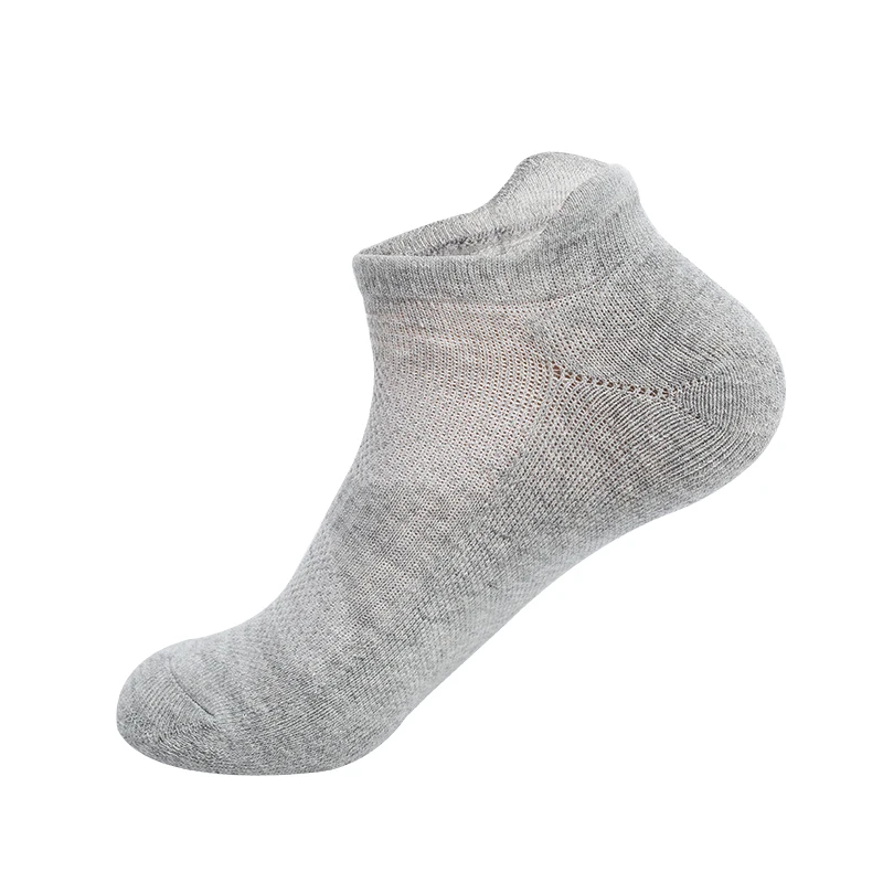 
Black white and grey mesh men sport ankle socks short cotton custom socks oem fashion plain no show athletic socks 
