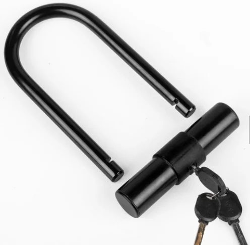 

Custom Bicycle Cycle U Lock Bike U Shape Lock With Cable And Keys Lock, Black