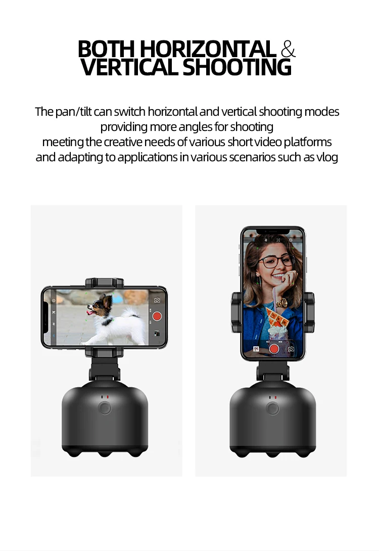 360 Rotation Apai Genie II, Auto Face Object Tracking Selfie Stick AI Smart Shooting Mobile Holder/