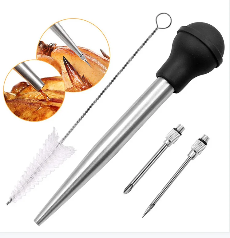 

High Quality Pump Meat Injector Stainless Steel Turkey Baster With Cheap Price