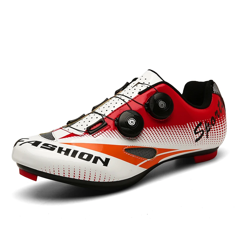 

Unisex Outdoor Sport Cycling Shoes Racing Self-Locking Cycling Athletic Buckle Shoes, Red, green