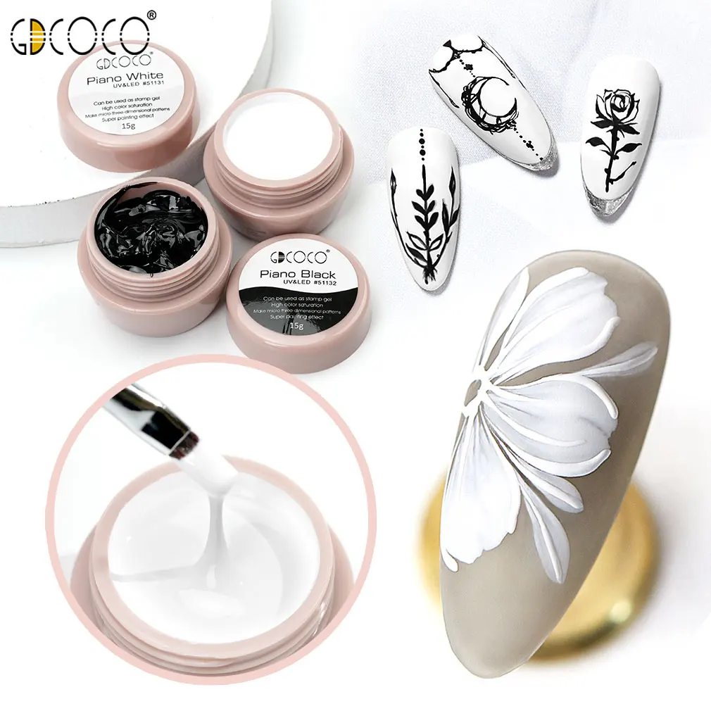 

GDCOCO 15 grams Thick paint white and Black gel