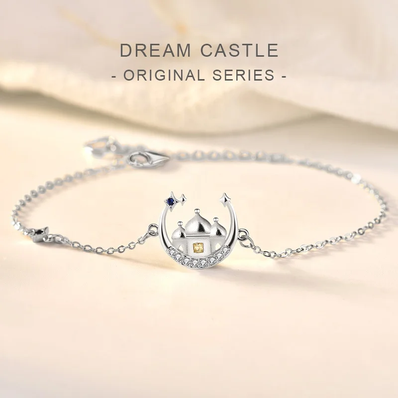 

925 silver original design Fantasy cartoon Castle Bracelet for women Jewelry Love Wedding Chain Valentine's Day