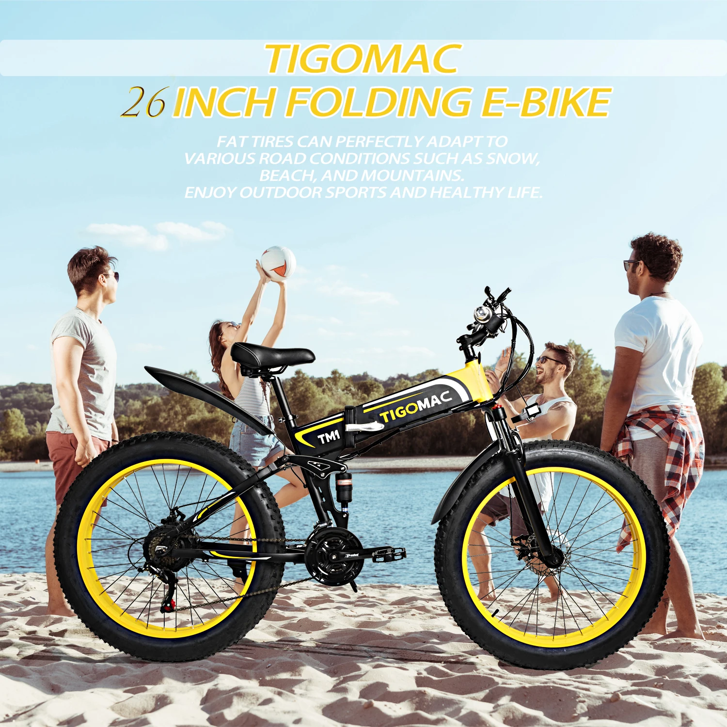 

TIGOMAC new arrival electric bike with samsung battery 1000W Motor Fat tire
