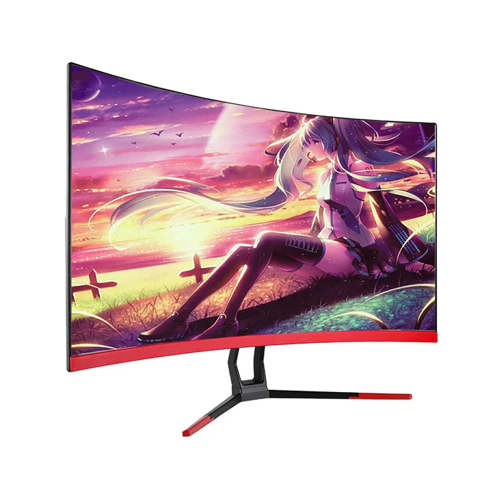 

Professional 27 inch lcd monitor curved gaming 2k 165hz with display dp port, Black white red color