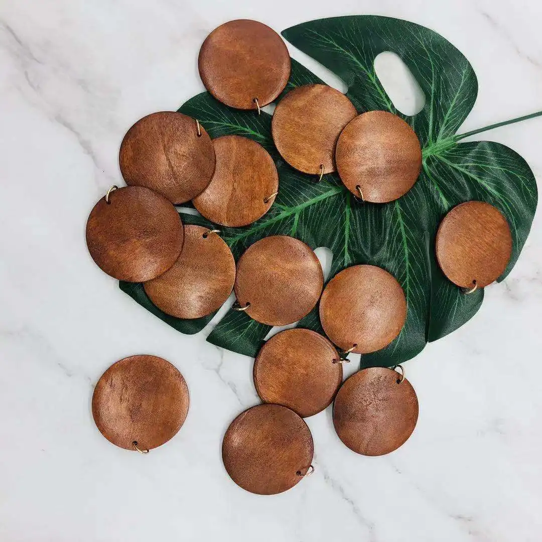 

Monogram Blank Wood Disc Pendant, As shown