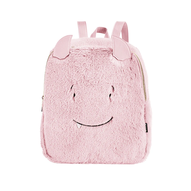 

Wholesale 2020 Fashion Bag Girls Plush Pink Green Travel Backpack Kids Cute Kitten School Bags Charm Backpack, Pink/white/green/grey/customized